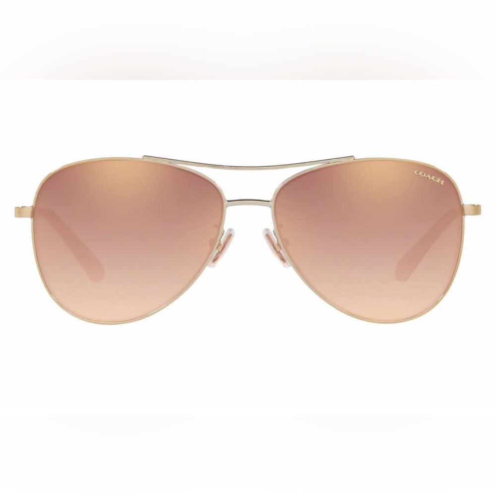 COACH Sunglasses - Shiny Light Gold / Rose Gold Gradient Flash Lens (90056F)